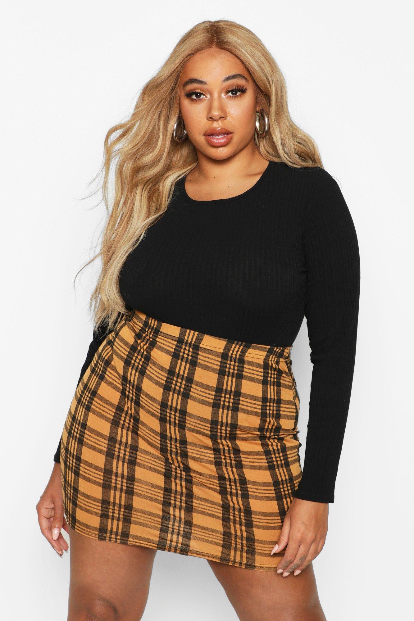 Plus size mini outlet skirts yellow