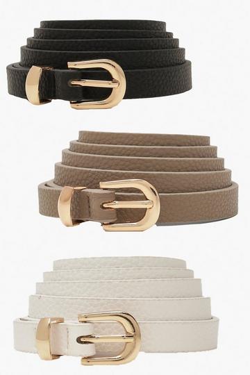 Plus Skinny Belts 3 Pack black