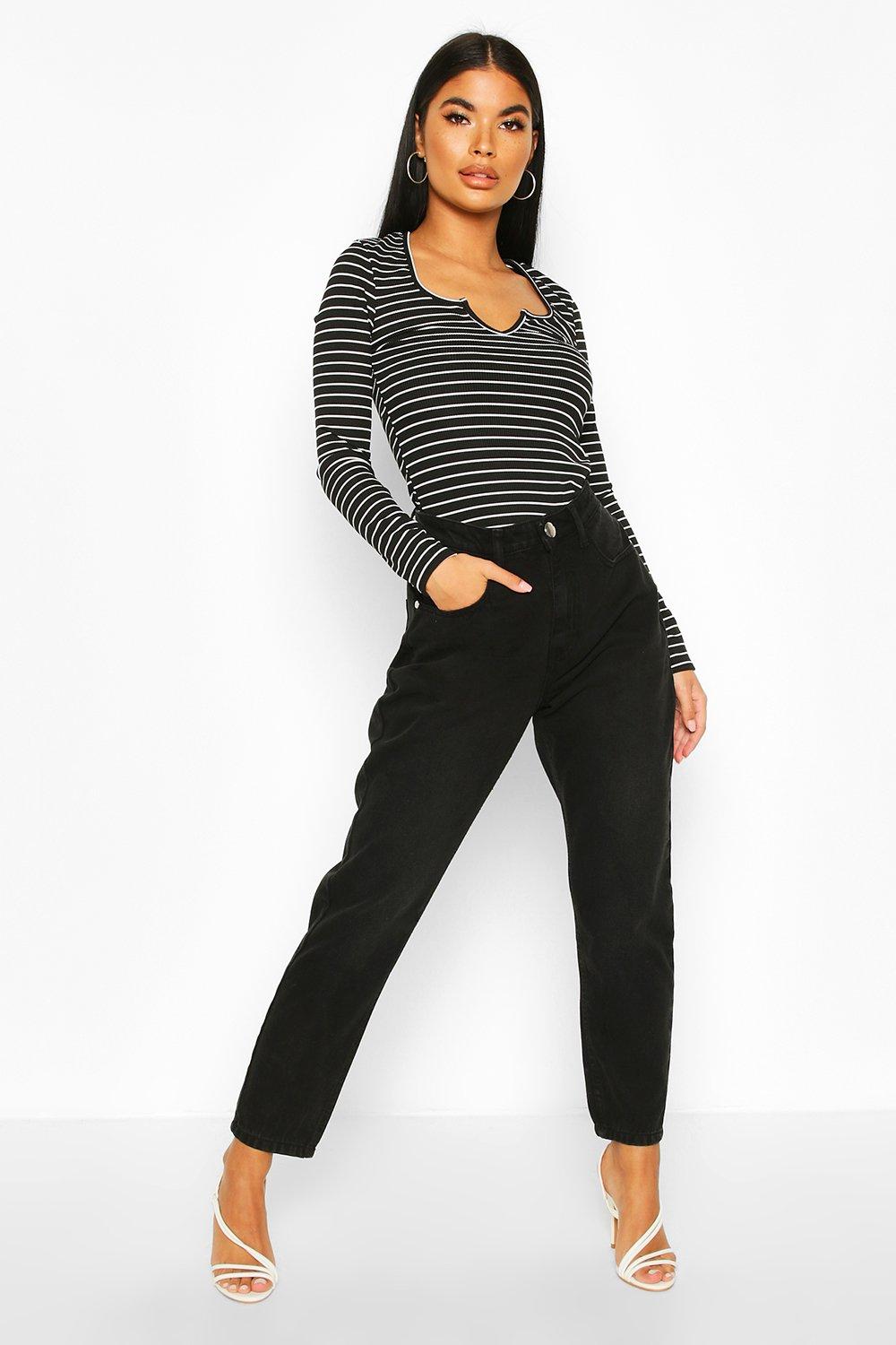 petite black straight leg jeans