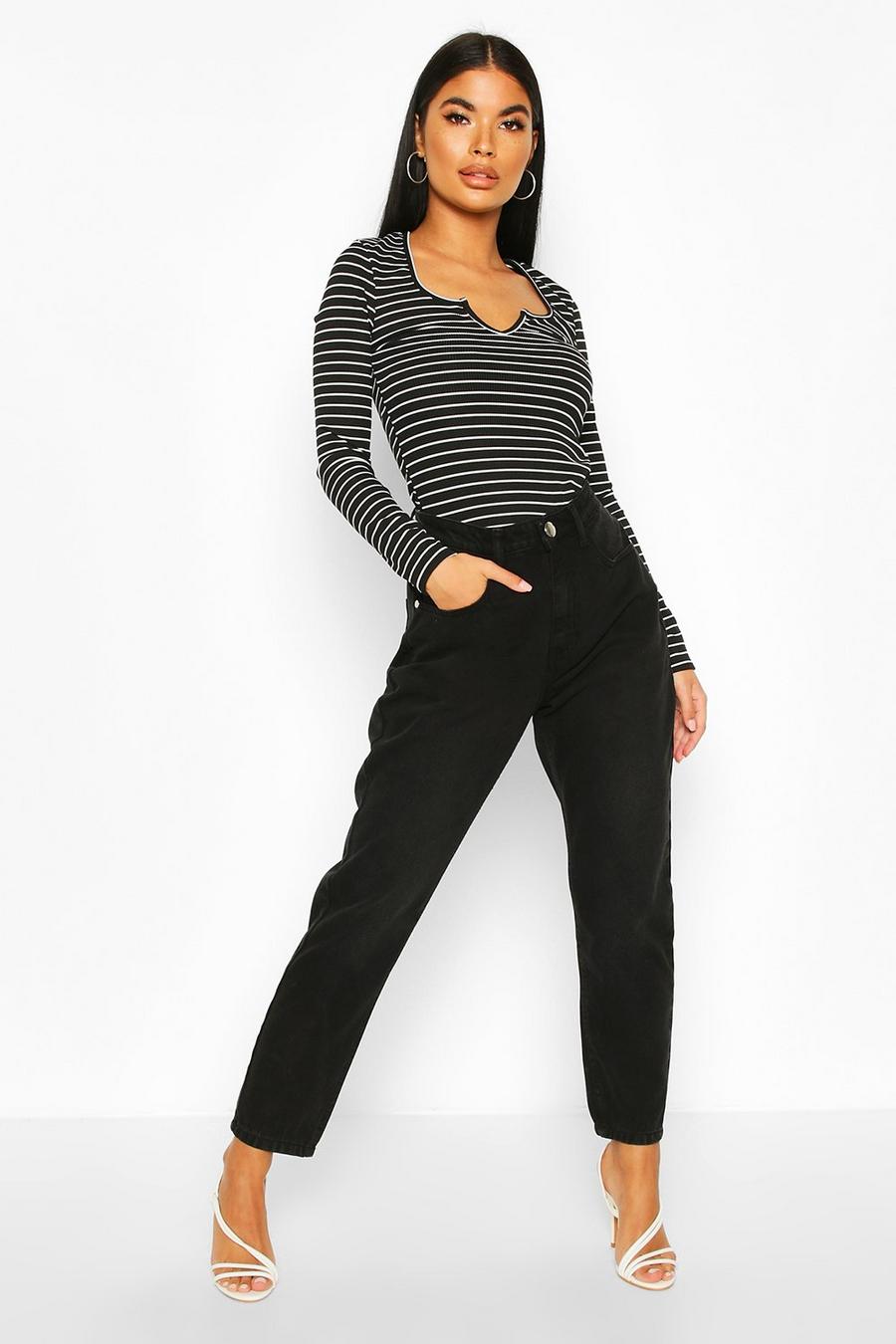 Petite Schwarze Straight Jeans image number 1