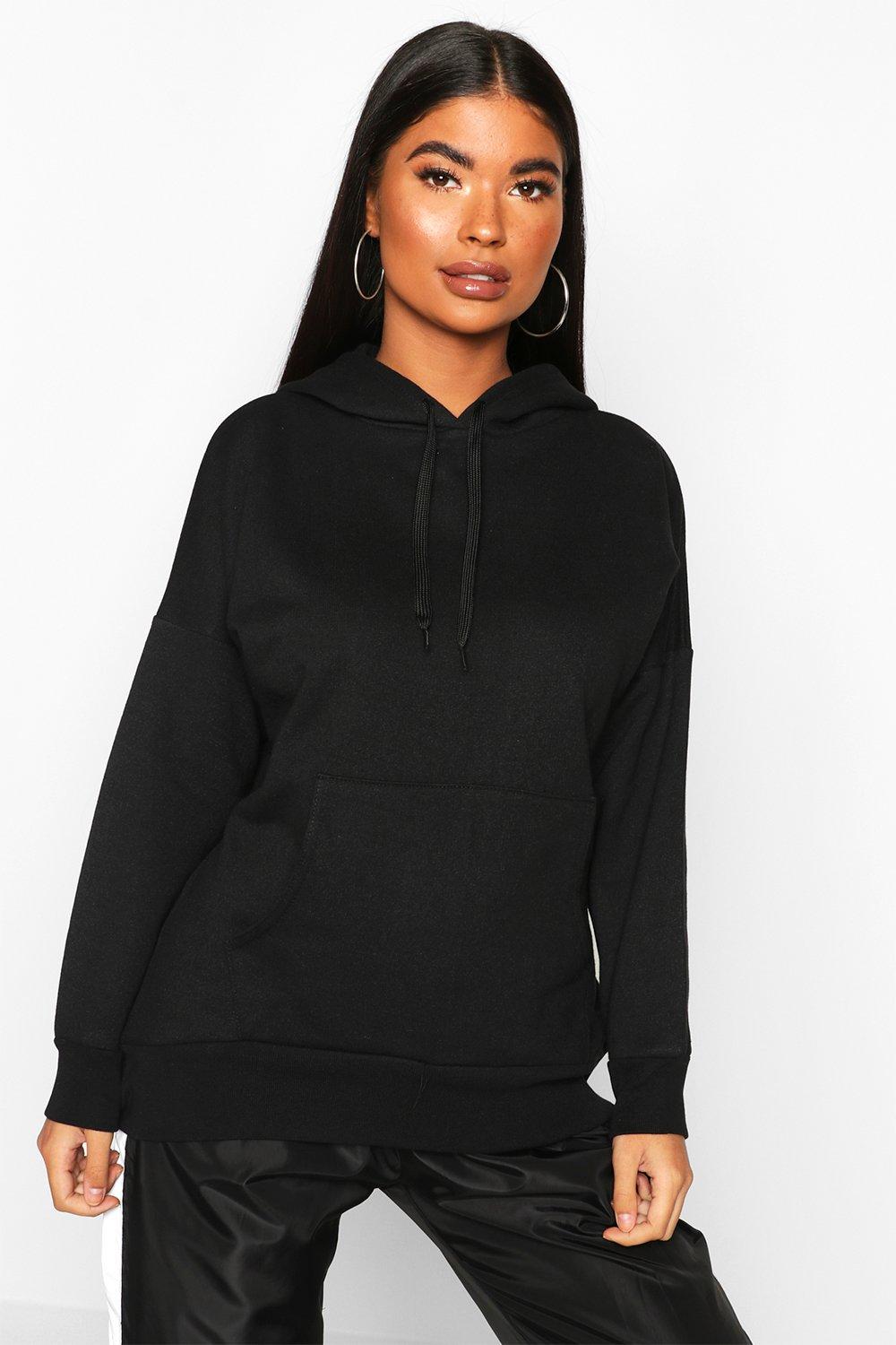 Women's Petite Fleece Basic Hoodie | Boohoo UK