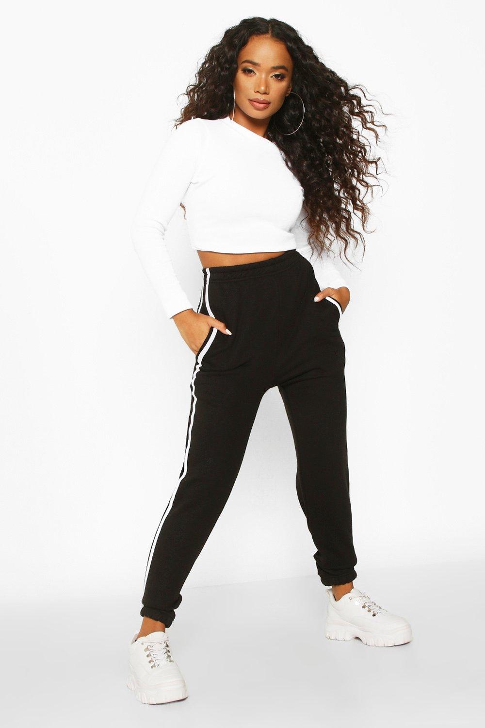 petite side stripe joggers