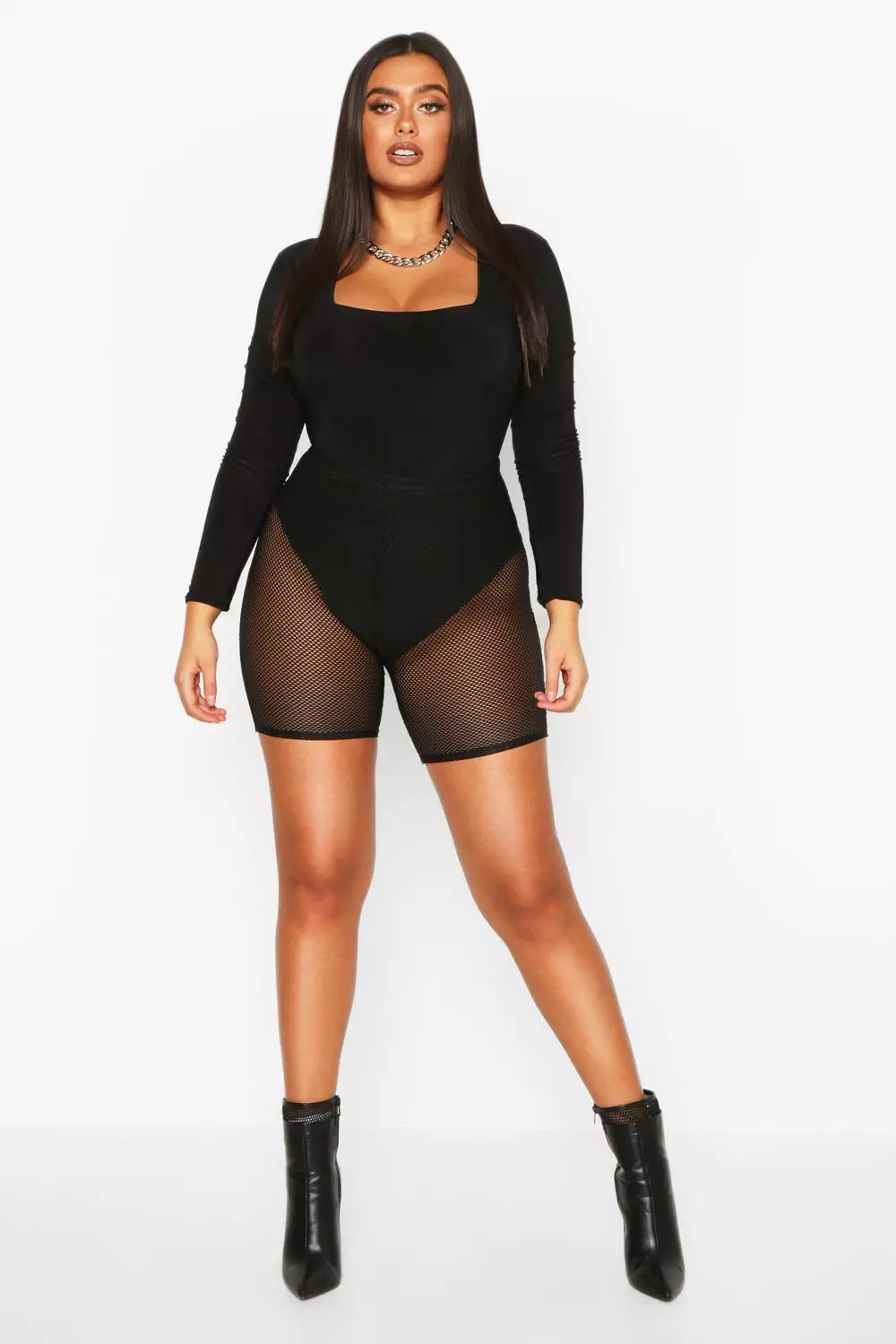 Fishnet biker sale shorts plus size