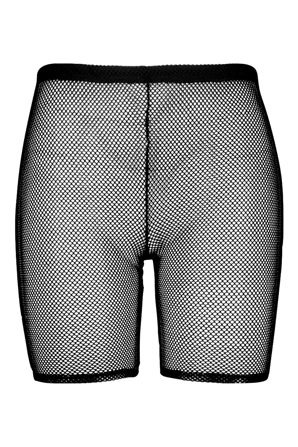 white fishnet biker shorts