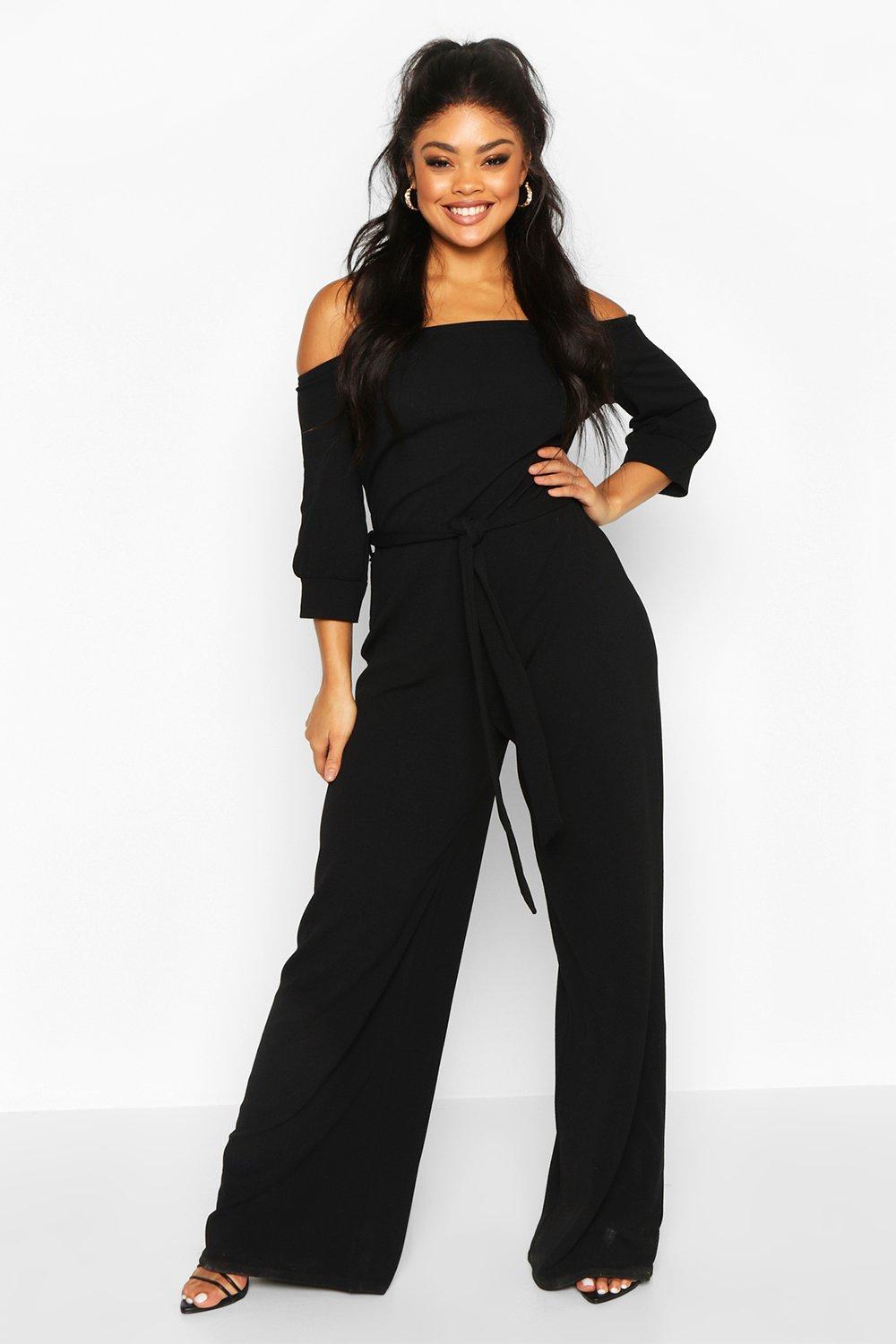 off shoulder formal jumpsuit