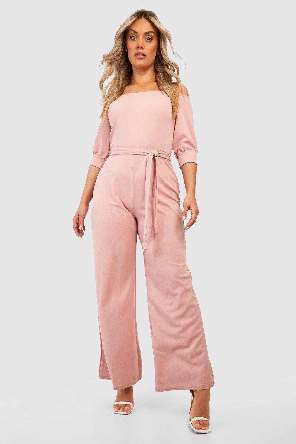 Pink jumpsuit hot sale boohoo