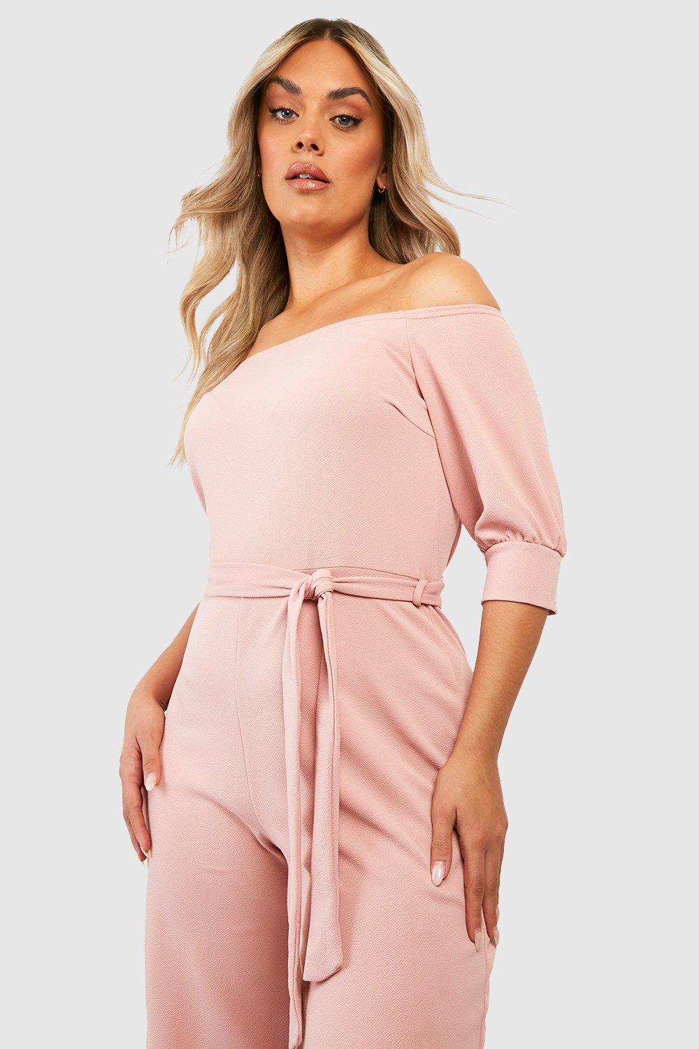 Pink best sale jumpsuit boohoo