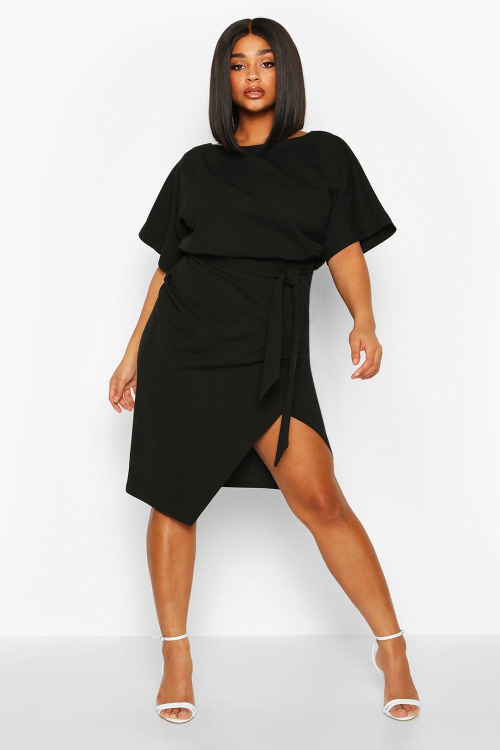 plus double layer midi dress