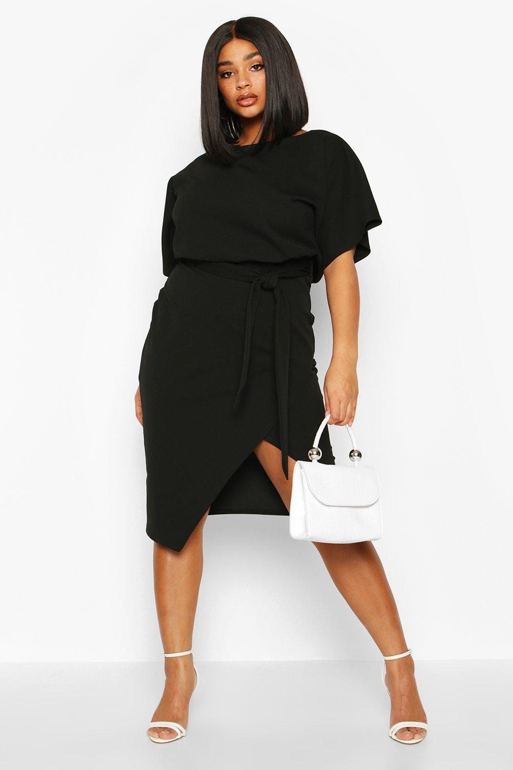 boohoo double layer midi dress