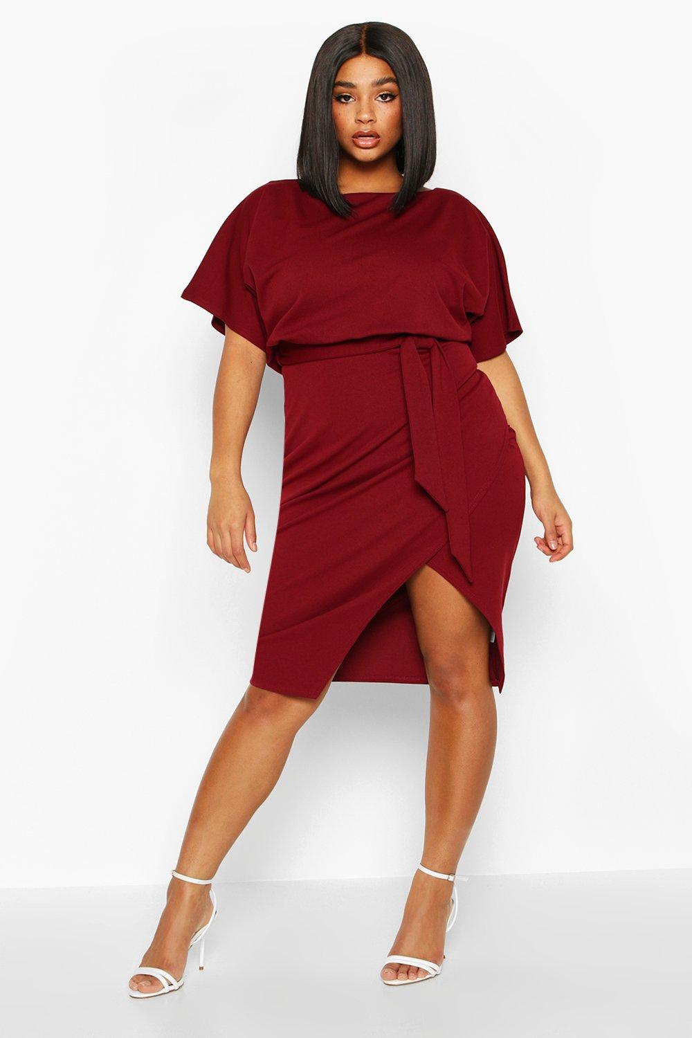 plus double layer midi dress