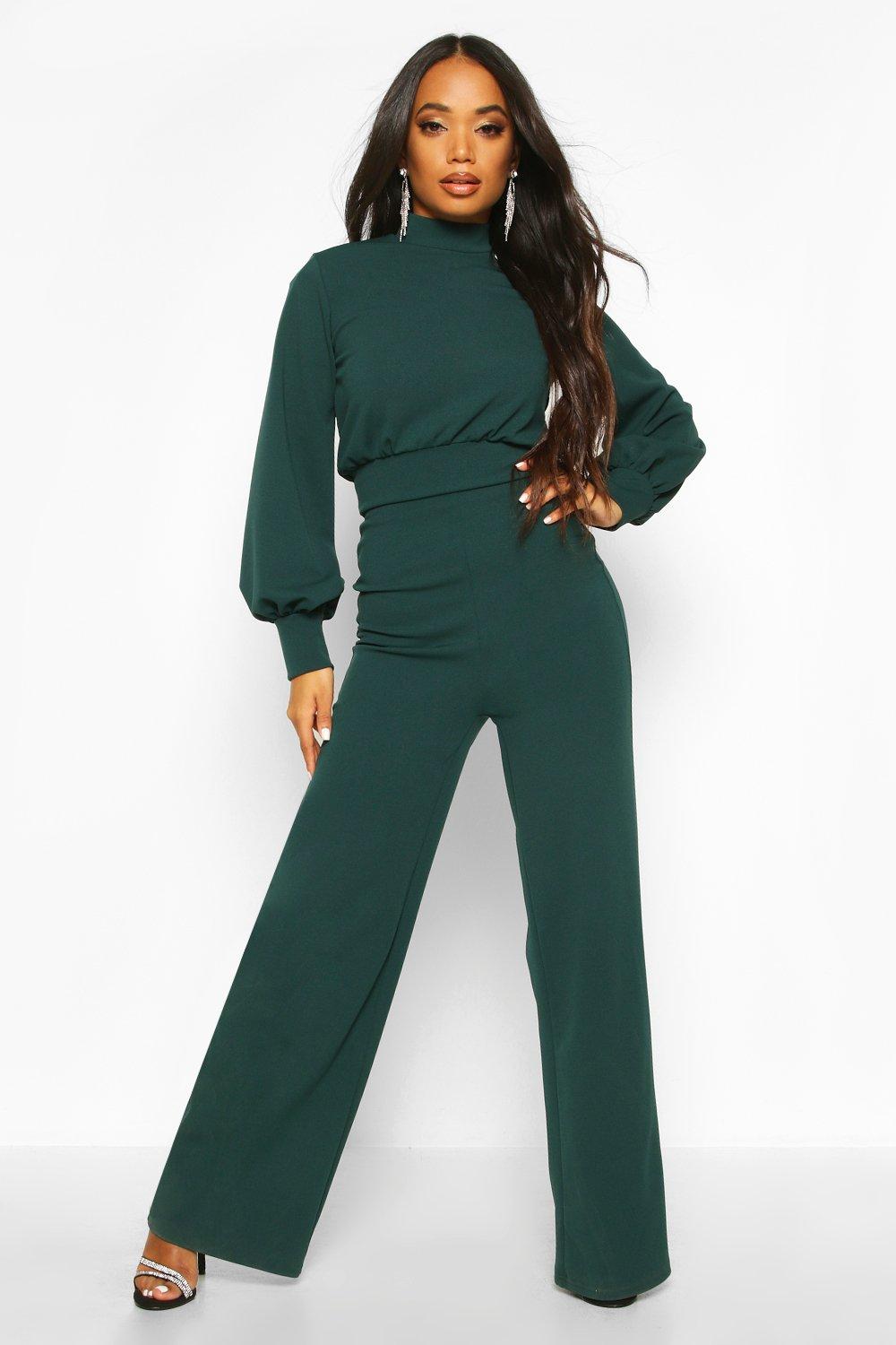 boohoo green jumpsuit