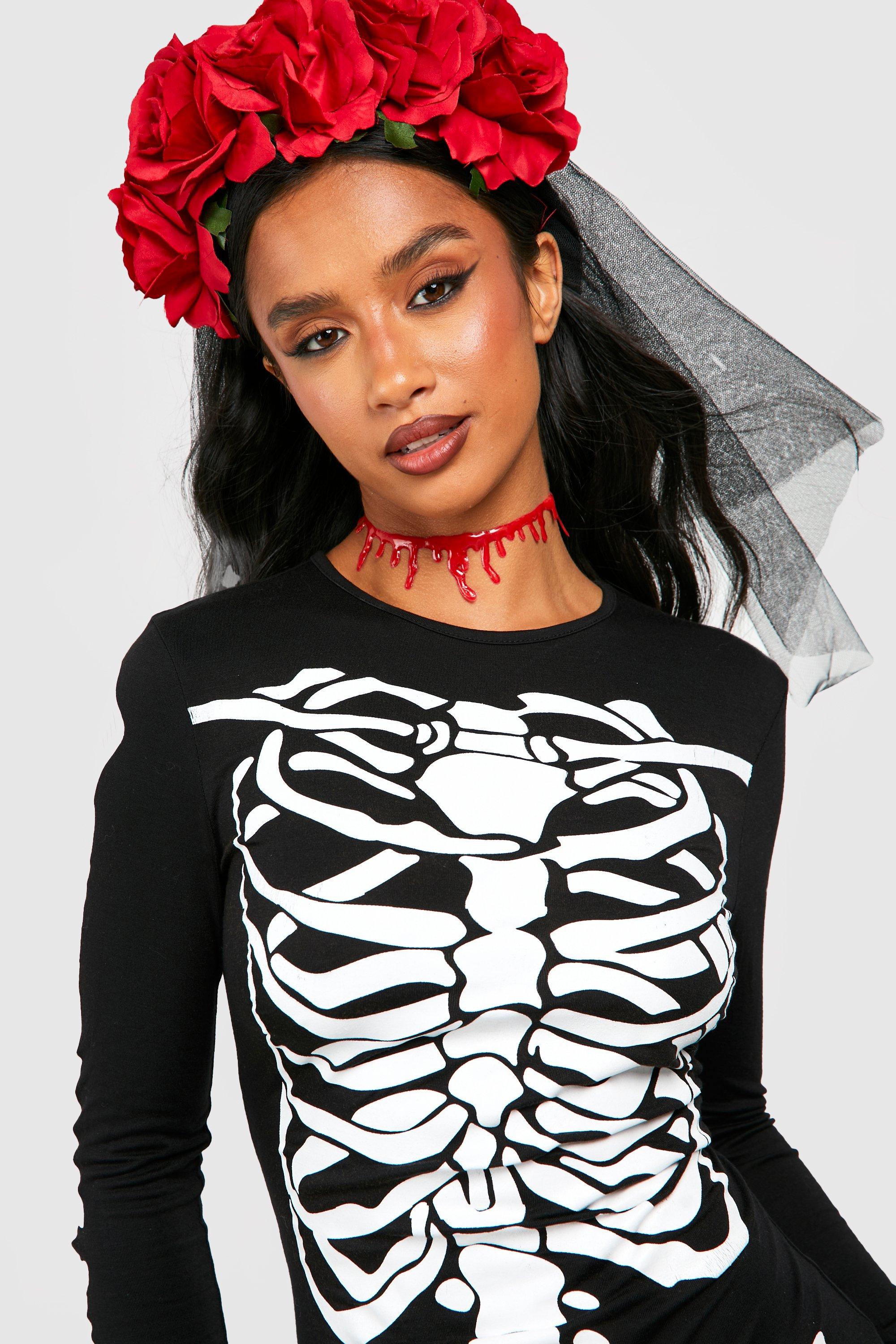 Petite Halloween Skeleton Long Sleeve ...