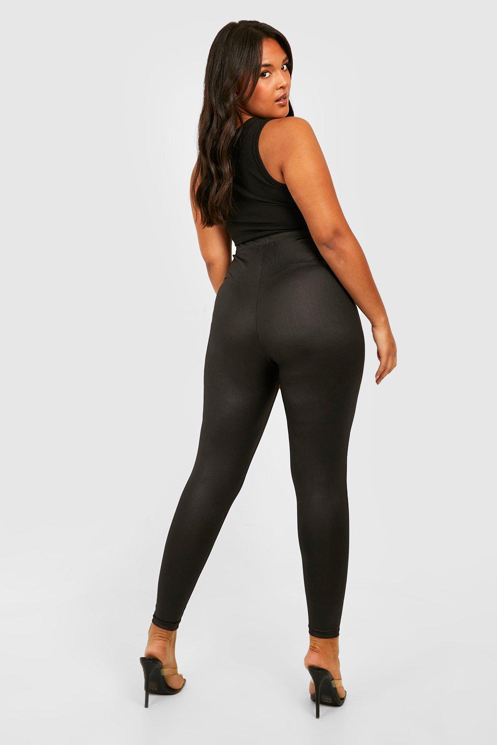 Pantalon legging noir femme grande taille
