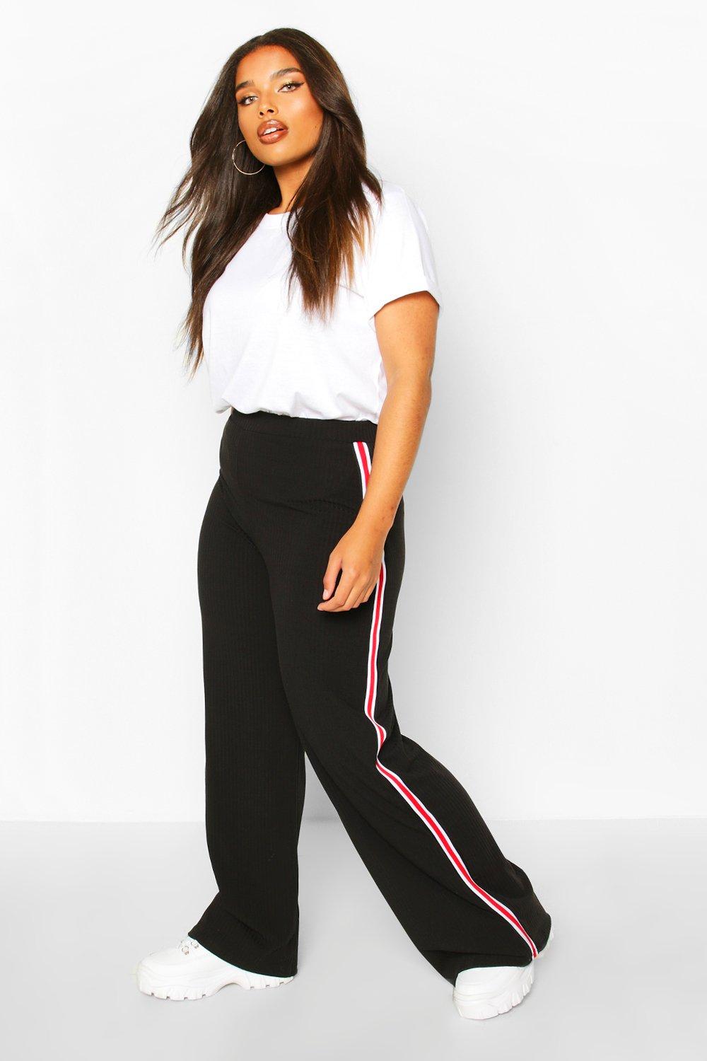 boohoo stripe trousers