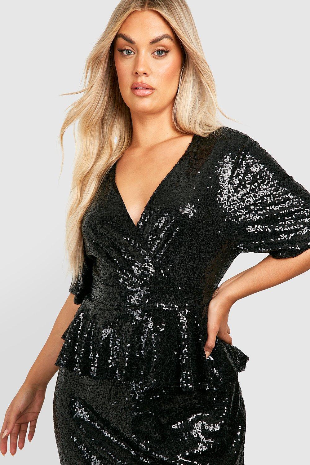 Sequin shop peplum dress