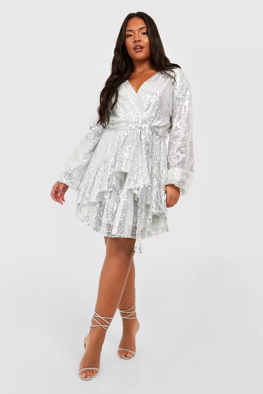 White sequin best sale skater dress