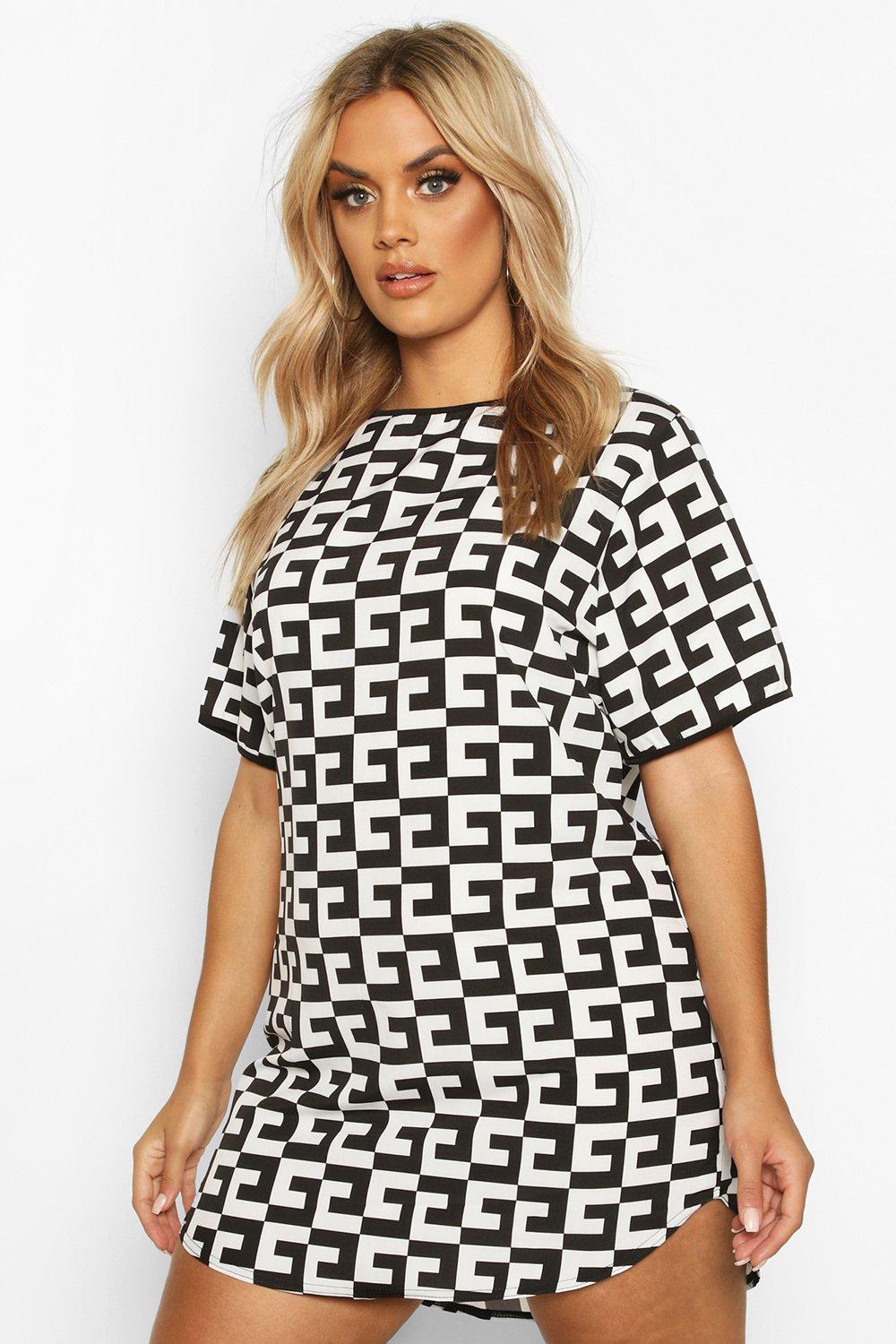 boohoo monochrome dress