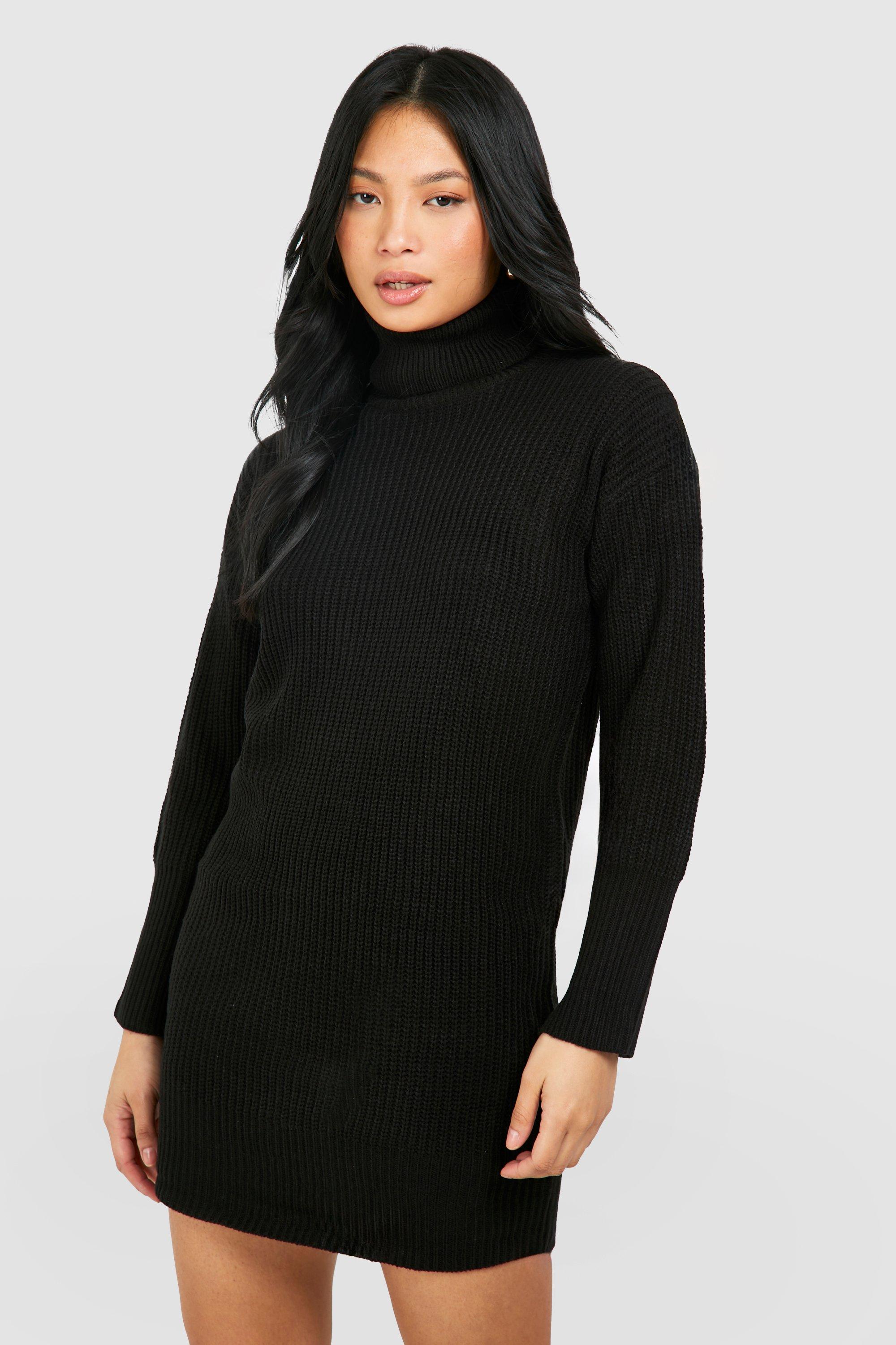 Petite Roll Neck Jumper Dress boohoo