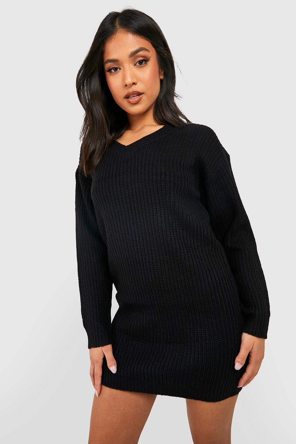 Petite black sweater dress hotsell