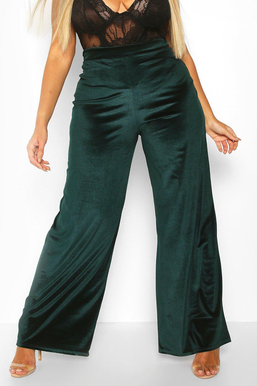 Plus size hot sale velvet pants