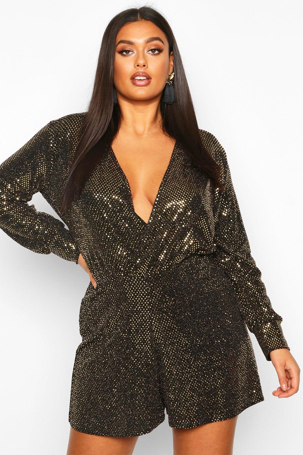 boohoo sequin wrap dress