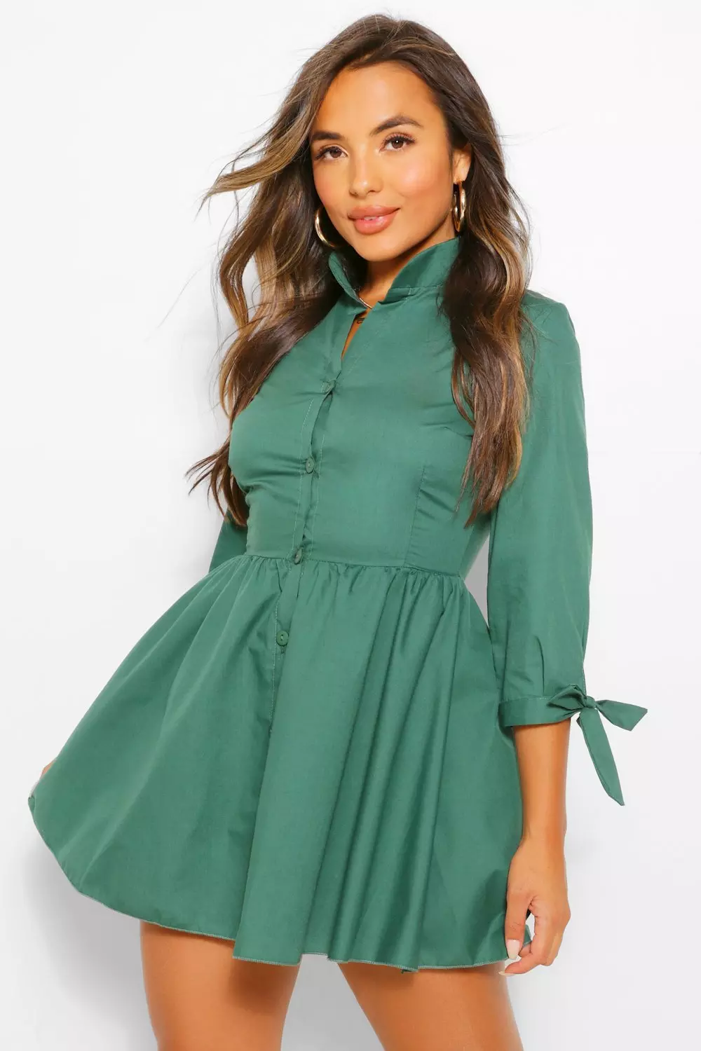 Button through hot sale smock dress