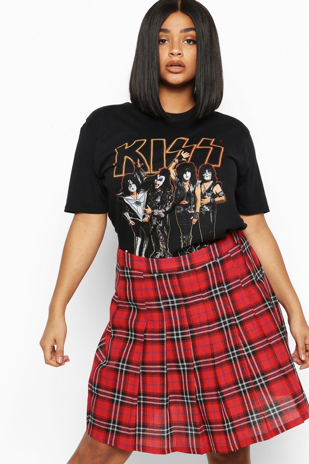 Plaid shirt with skater skirt best sale