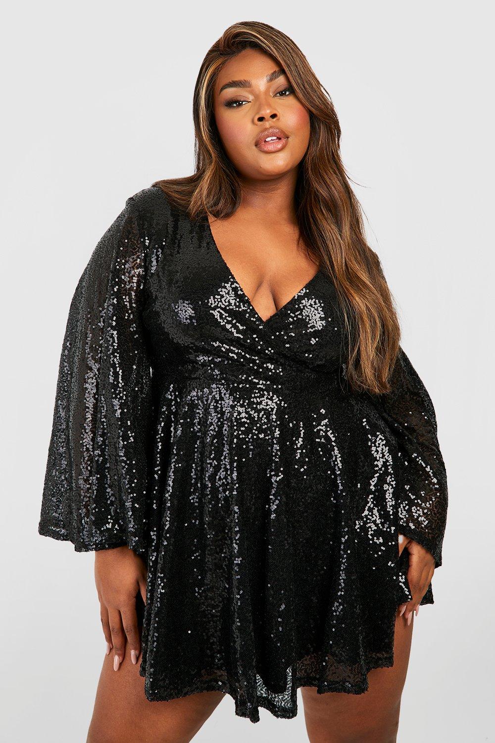 Boohoo plus sequin hot sale maxi dress