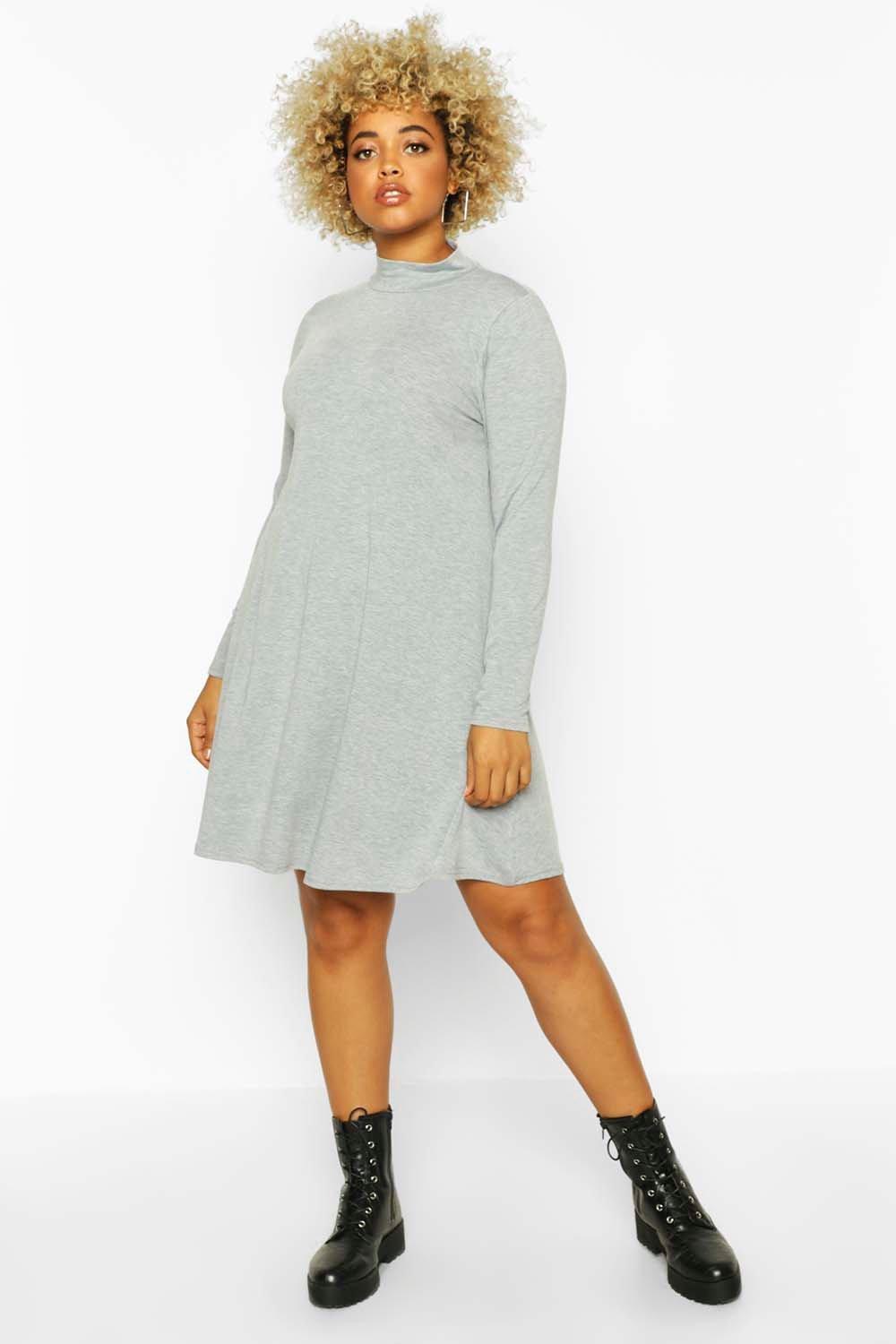 turtleneck swing dress