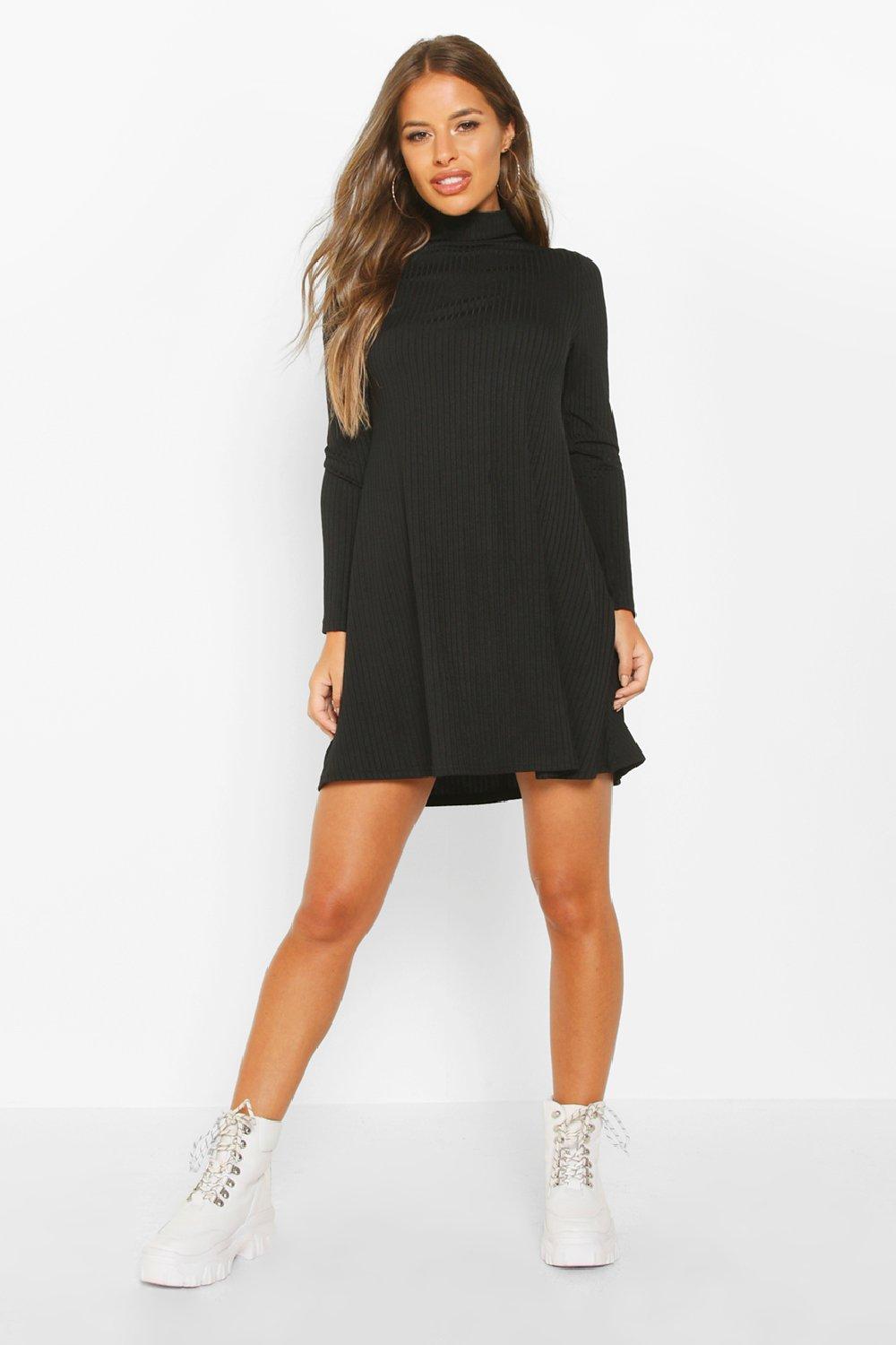 boohoo petite black dress