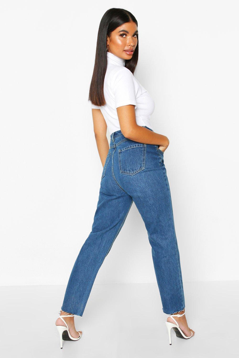 petite raw hem jeans