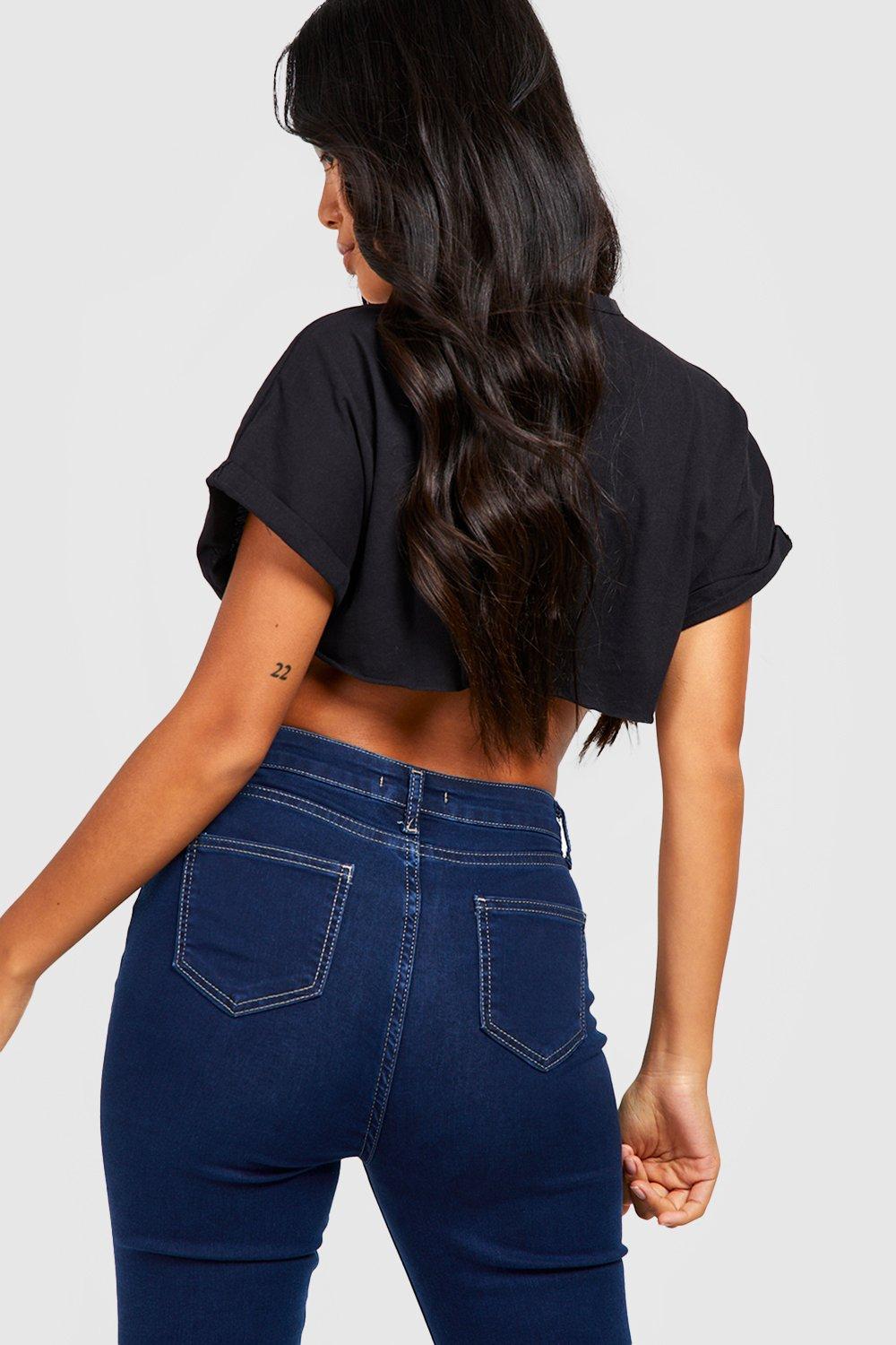 high waisted petite skinny jeans