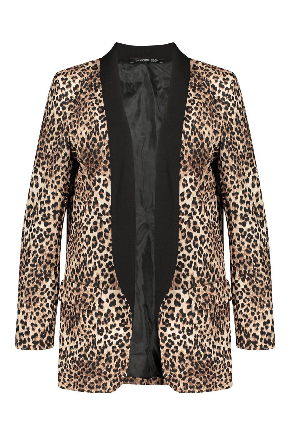 Leopard print jacket clearance boohoo