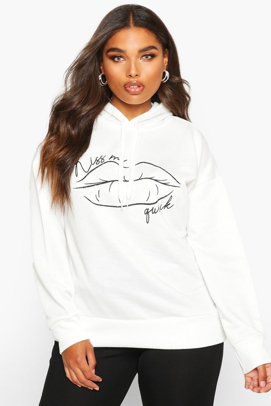Plus 'Kiss Me Quick' Print Oversized Hoodie image number 1