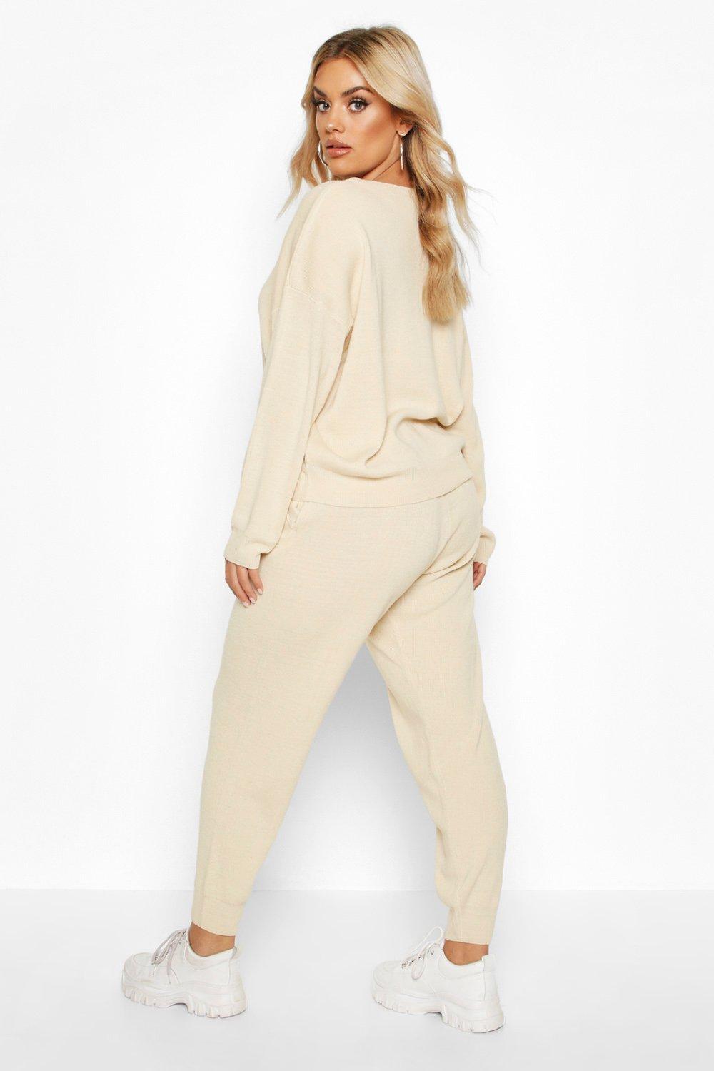 Plus Knitted Jumper & Jogger Set  Lounge wear, Tracksuit women, Womens  maternity