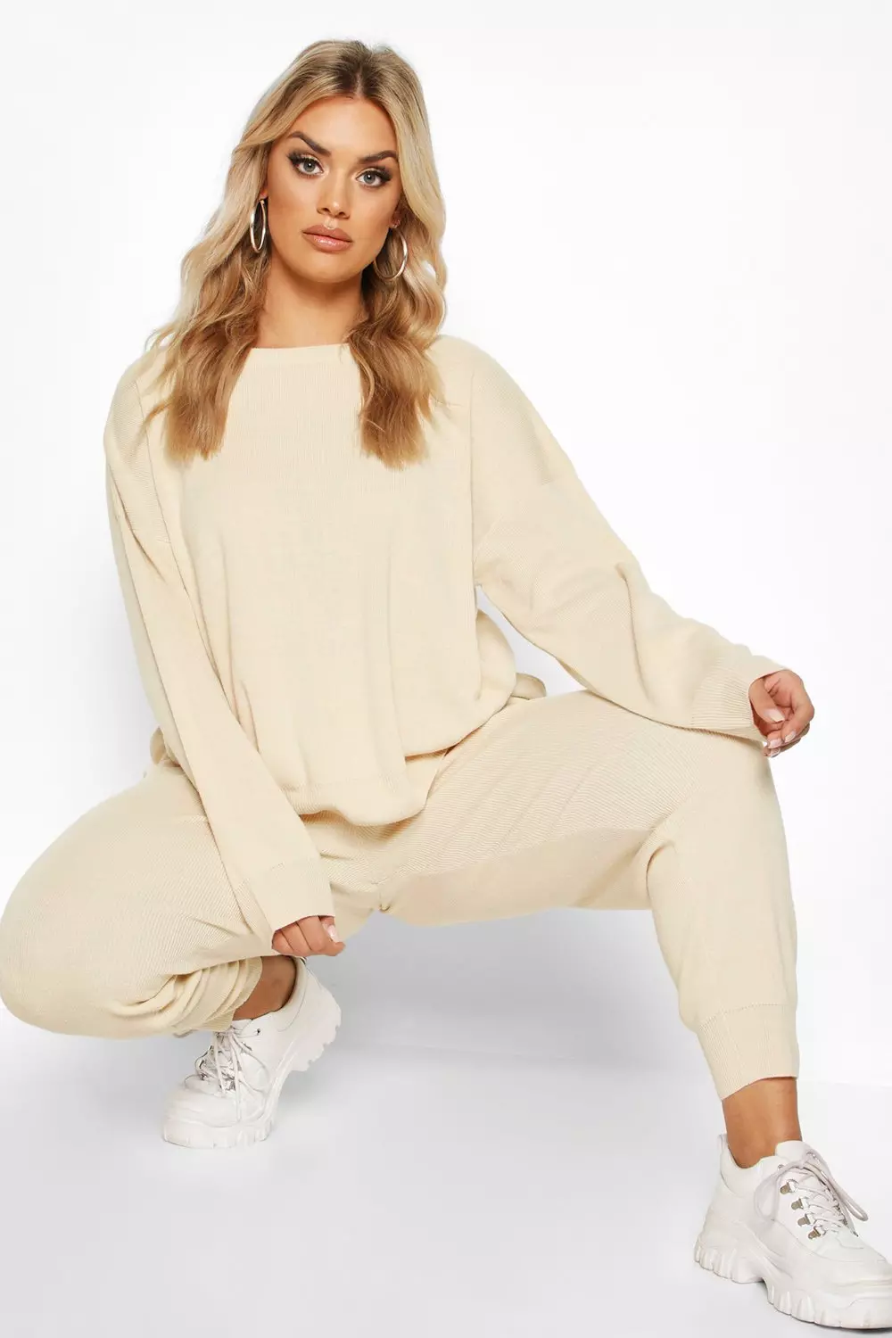 Black Plus Knitted Jumper & Jogger Set alternative image