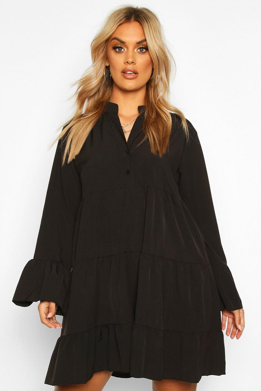 Plus Tiered Longsleeve Smco Dress image number 1