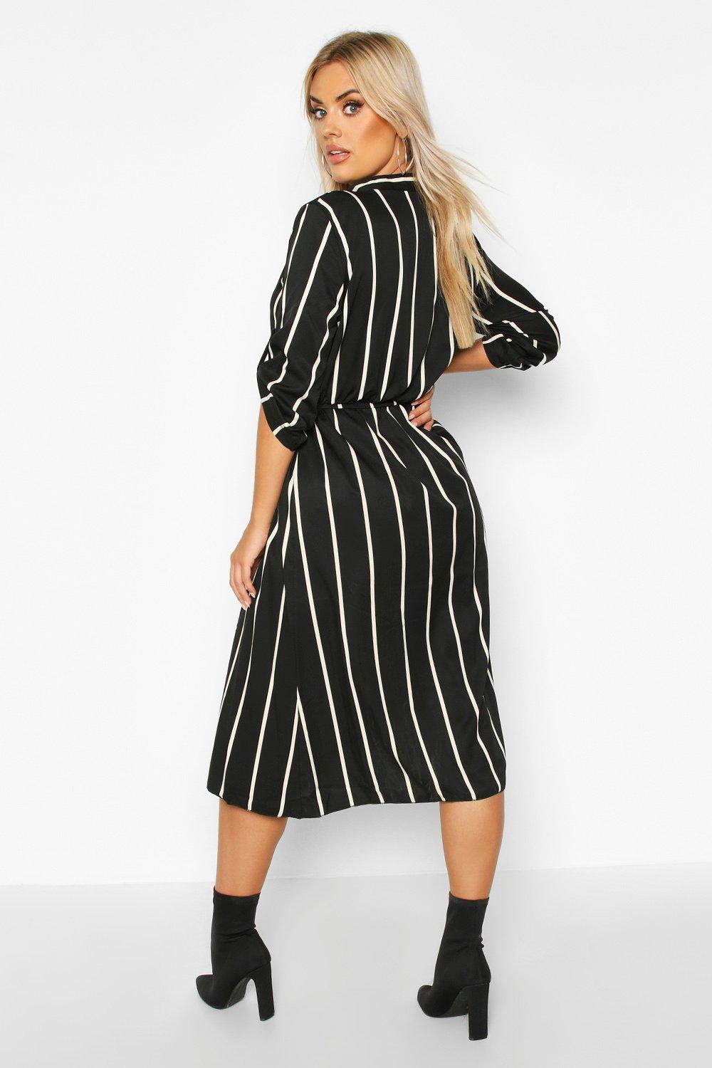 Boohoo black and white hot sale dress