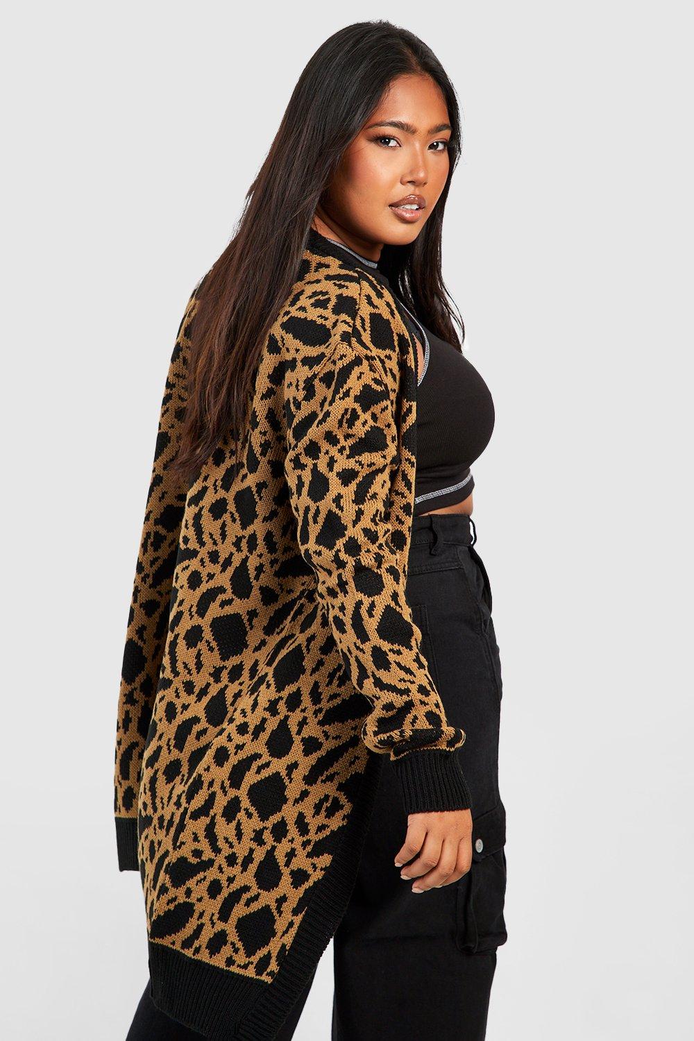 High Neck Leopard Jacquard Base Layer Top - Black Leopard Paint Jacquard, Women's Ski Clothes