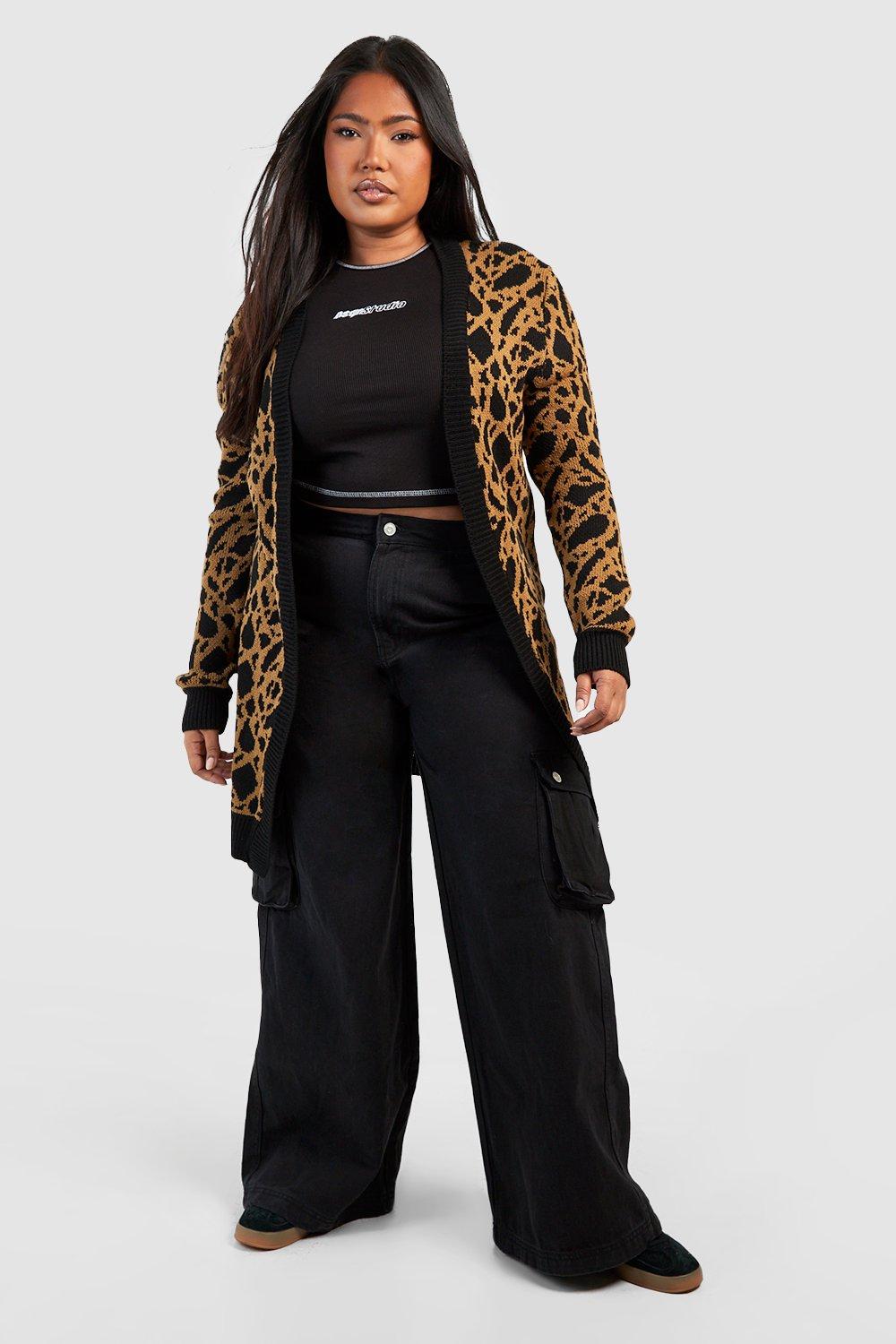 Leopard cardigan clearance plus