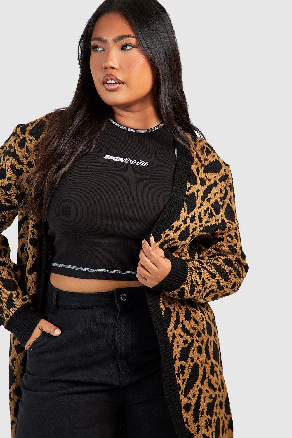 Animal print 2025 sweaters plus size