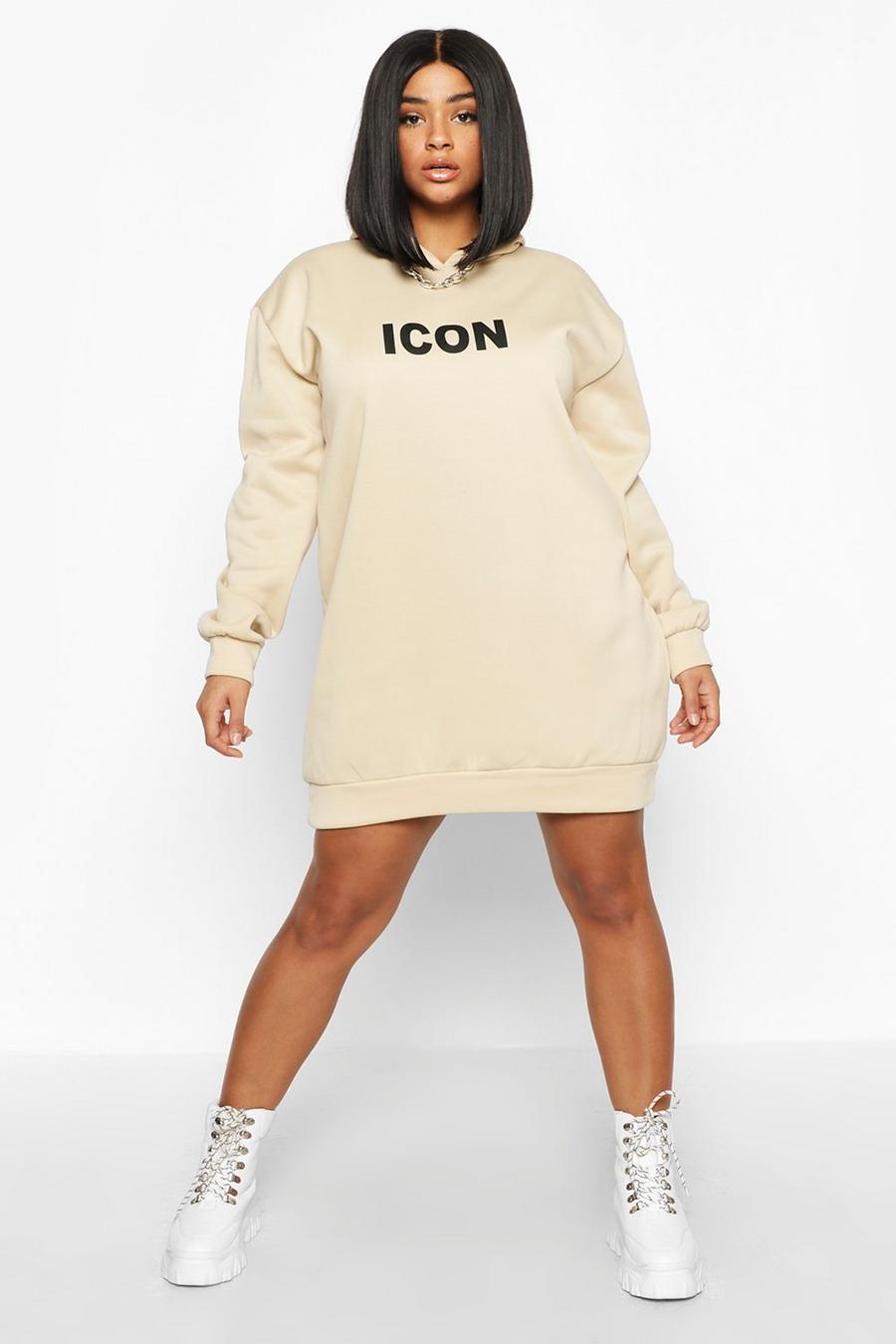 Camel Plus 'Icon' Oversized Hooded Sweatshirt Dress image number 1