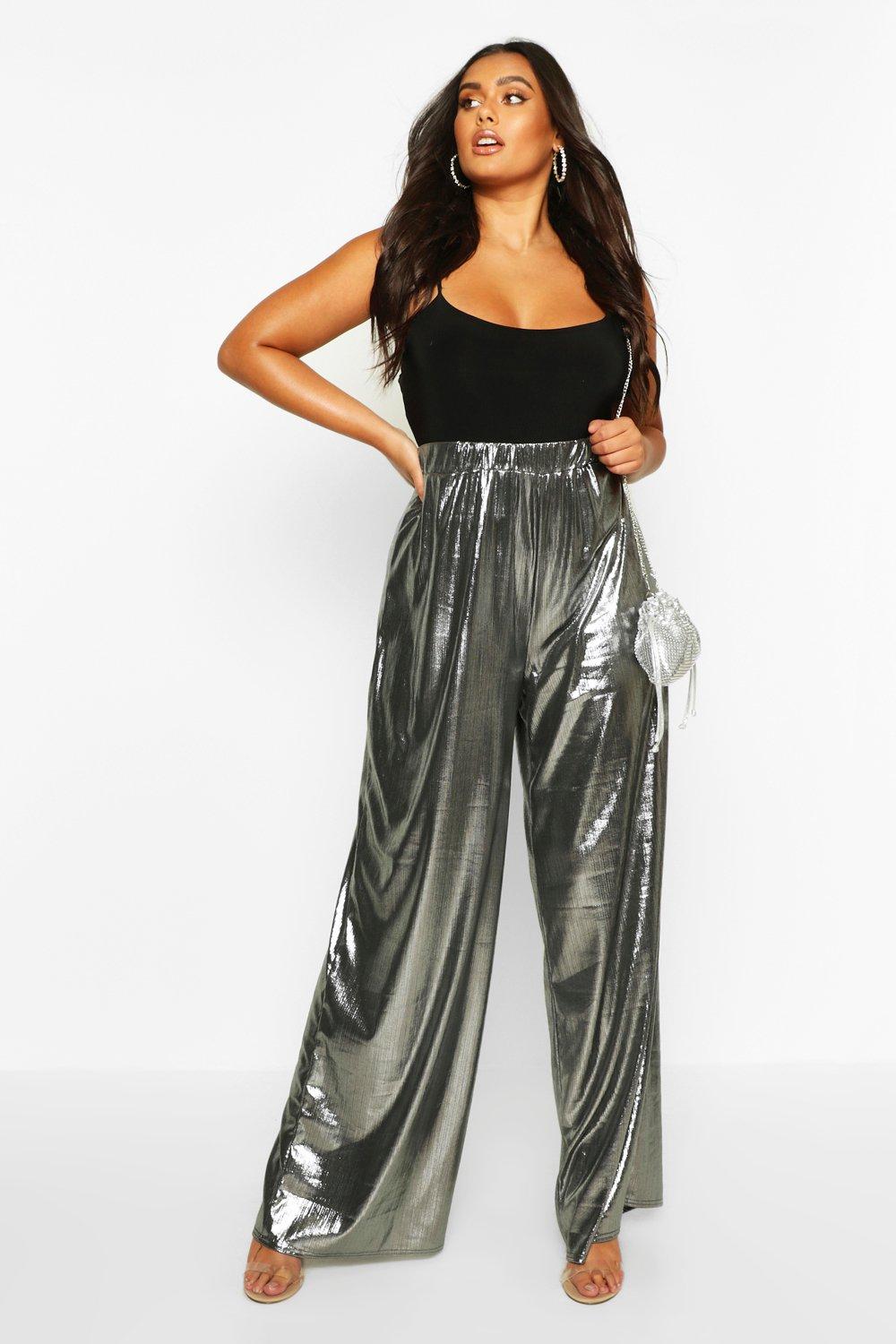 Metallic wide shop leg pants