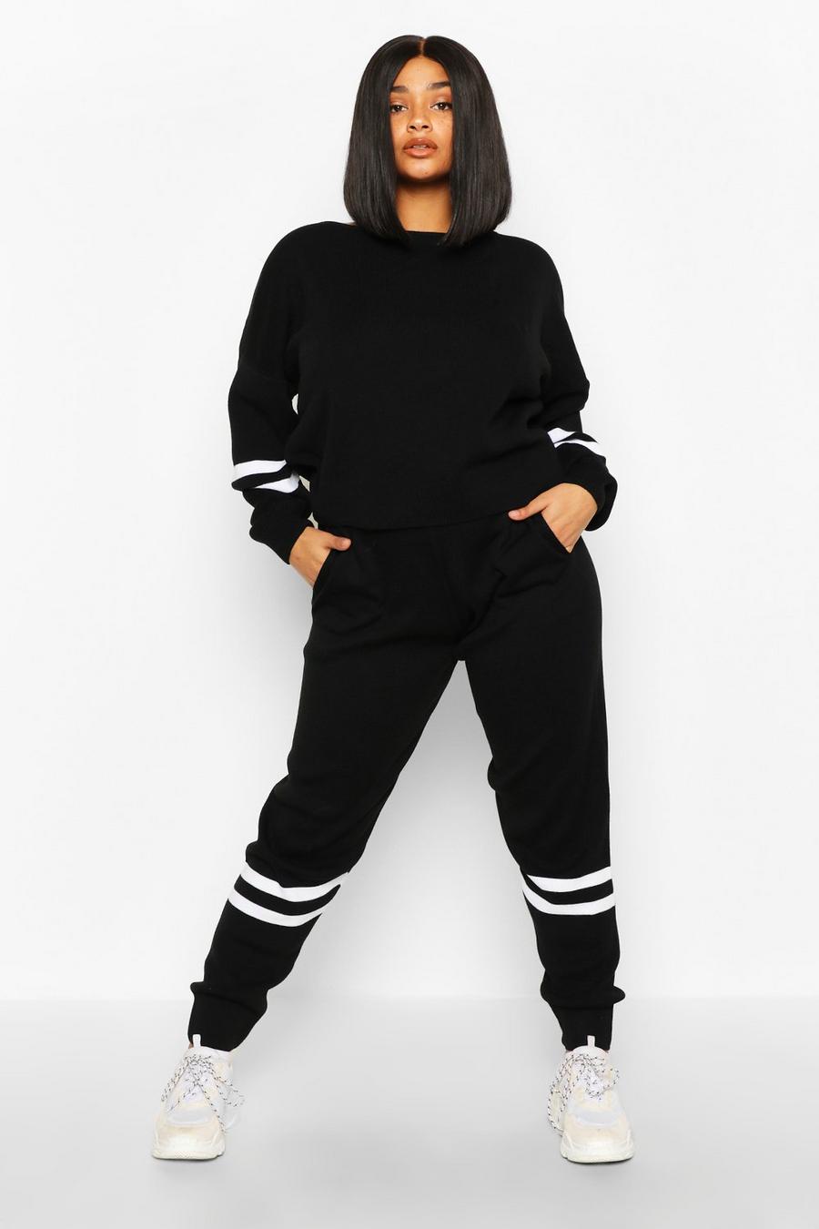 Plus Stripe Detail Knitted Co-Ord | boohoo NZ