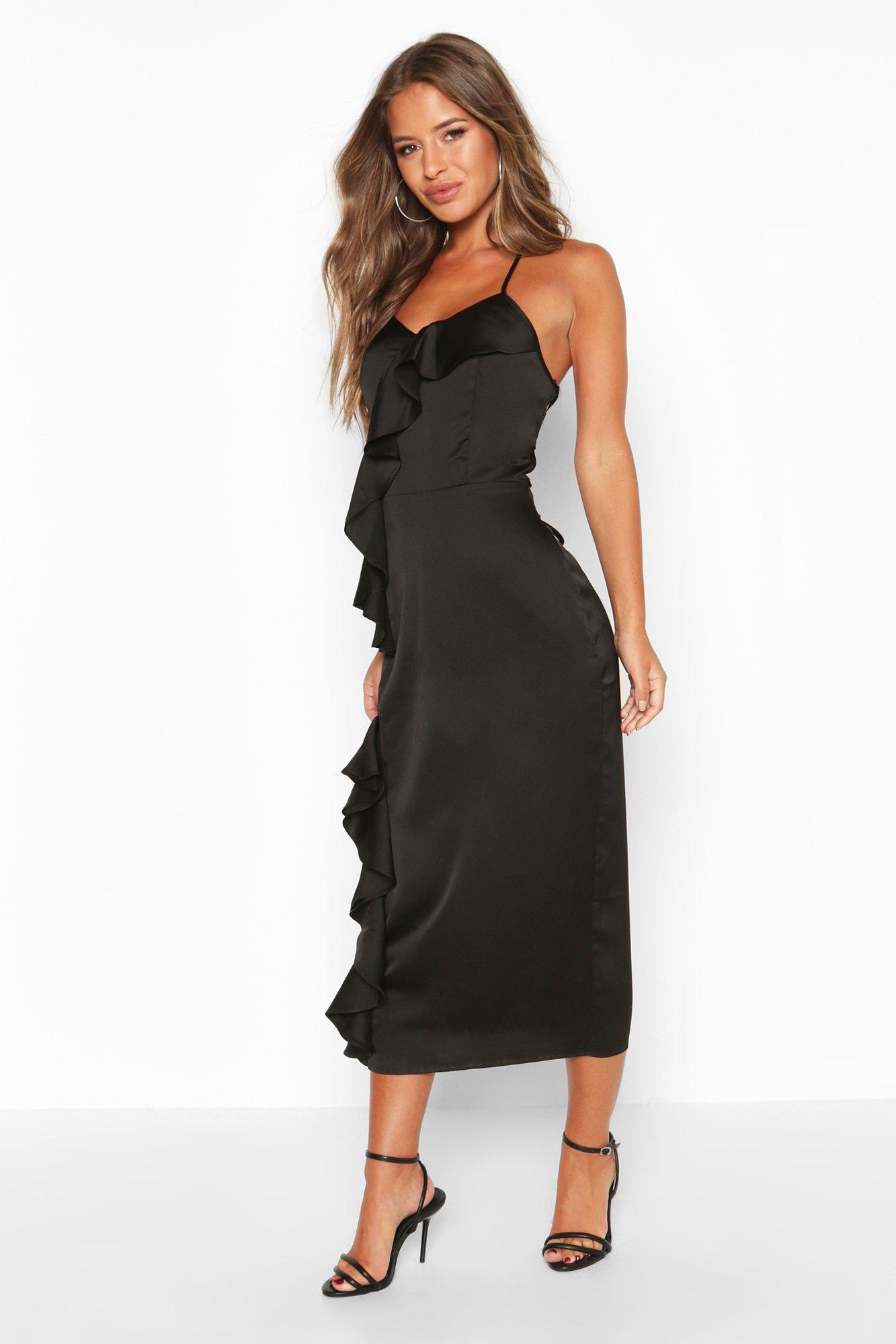 petite black slip dress