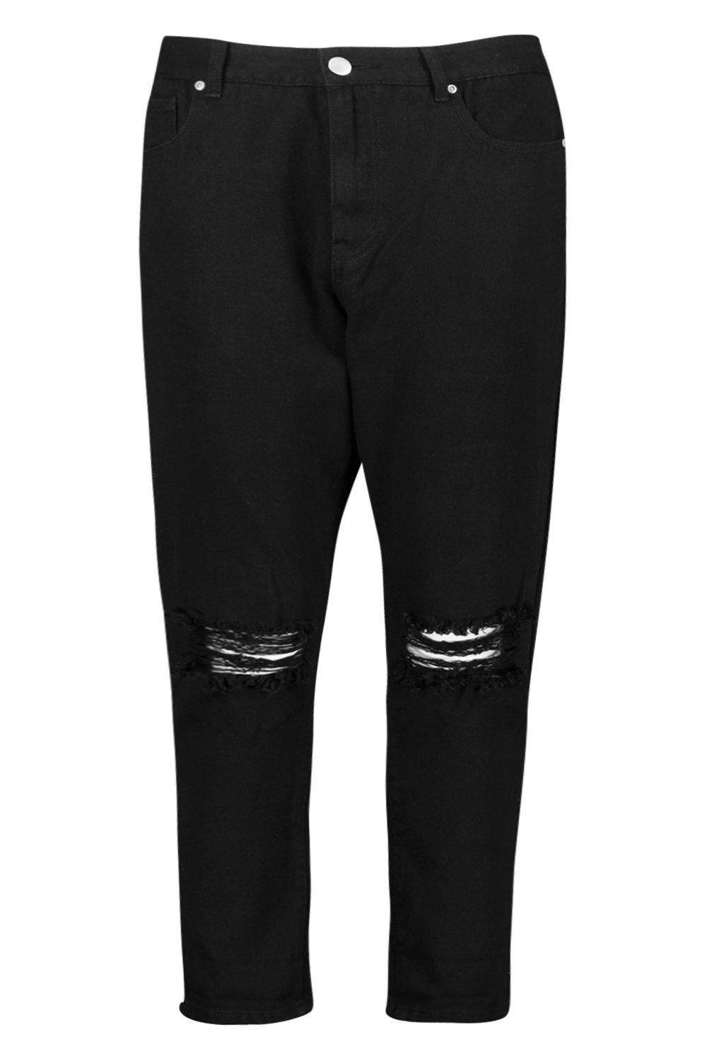 black ripped knee mom jeans