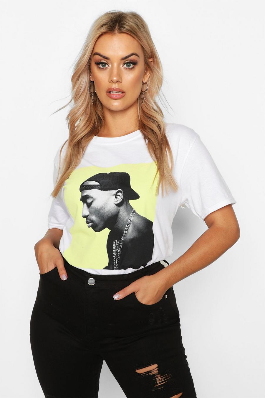 Plus - T-shirt med licensierat Tupac-tryck image number 1