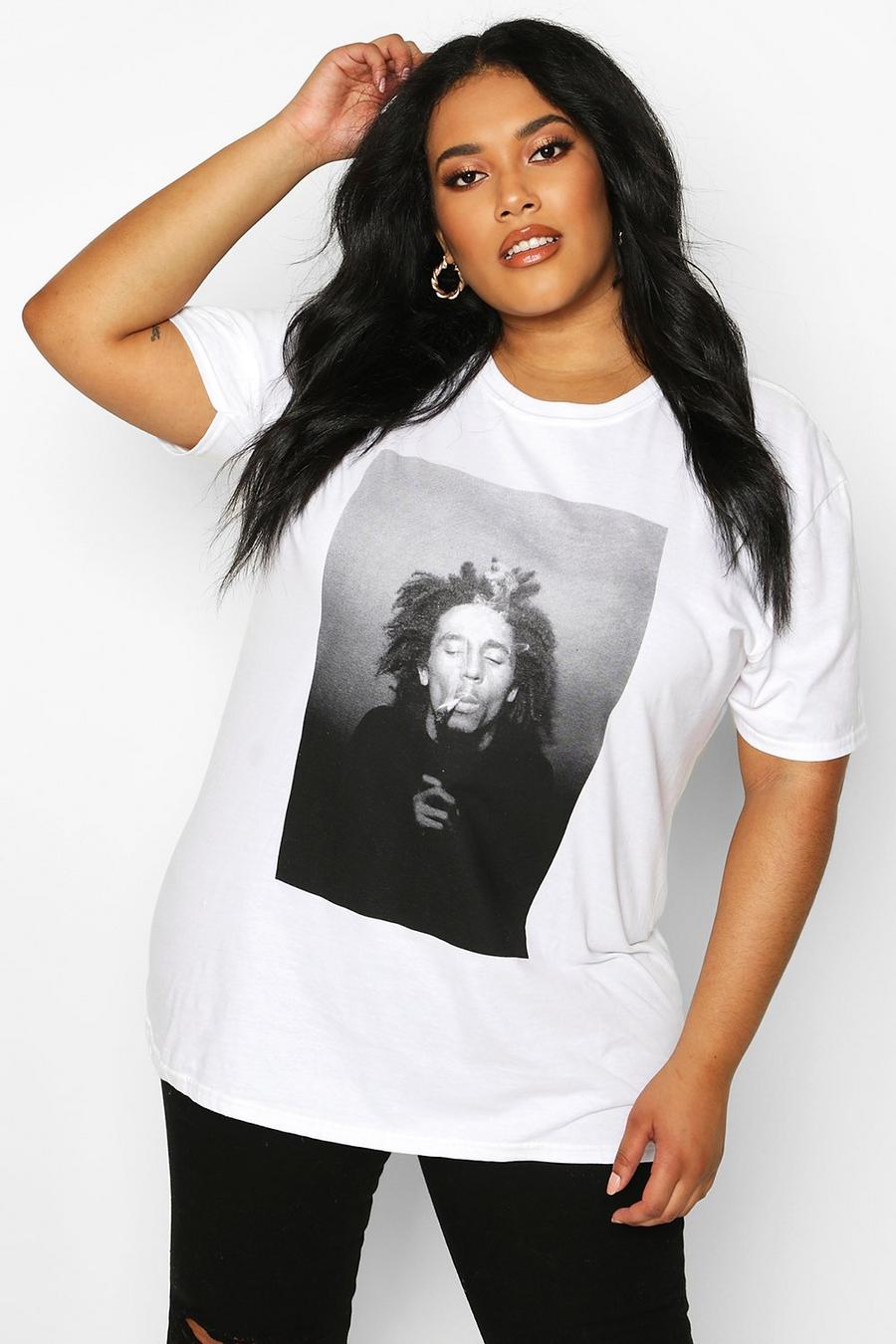 White Plus Bob Marley Licensed T-Shirt image number 1