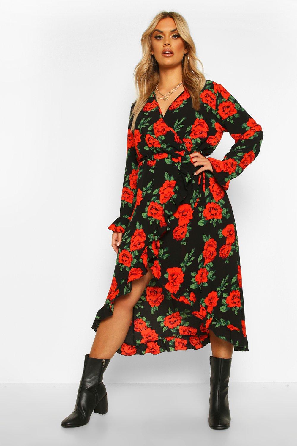 boohoo rose dress