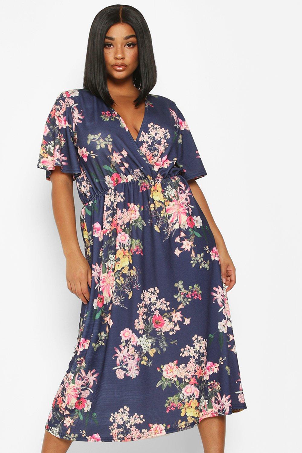 Plus size flutter sleeve dress sale